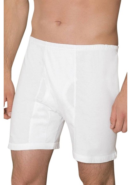 Beyaz Klasik Pamuklu Boxer 0017