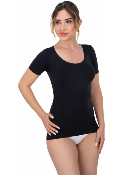 Kısa Kollu Bisiklet Yaka Dikişsiz T-Shirt 5004 modelleri