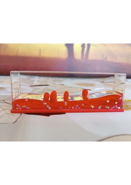 Batmayan Yıldızlı Aşk Kalpleri Akvaryum Içinde Lüks Hediyelik,dekorafij Obje, 14X5X4 cm