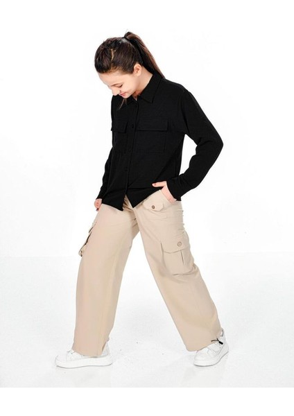 Kargo Cepli Palazzo Paraşüt Paça Klips Lastik Ayarlı Kız Çocuk Pantolon indirimleri