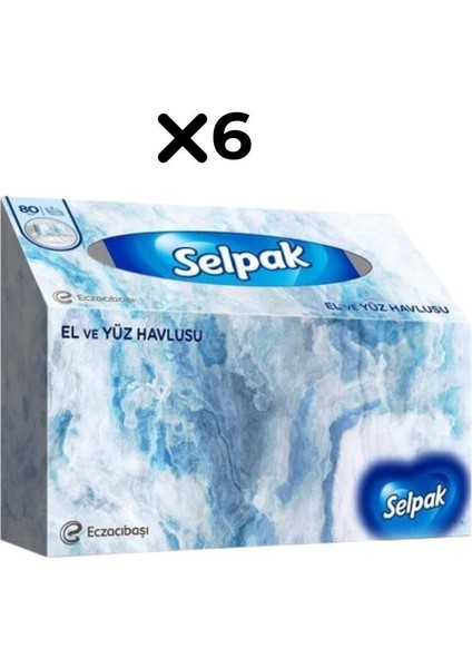 El ve Yüz Havlusu 80'li (6 Paket)