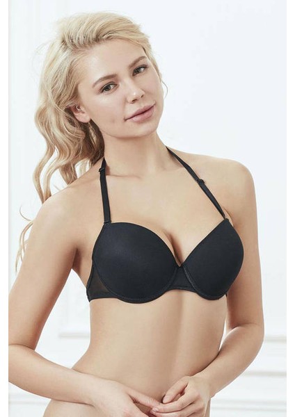 Boyundan Bağlama Sırtı Şeffaf Balenli Desteksiz Sütyen 3747