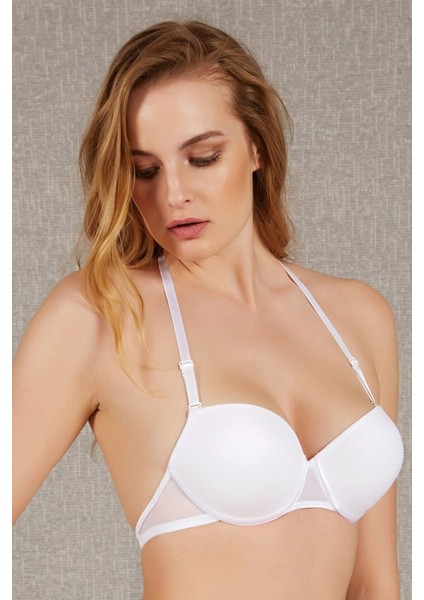 Boyundan Bağlama Sırtı Şeffaf Balenli Desteksiz Sütyen 3747 modelleri