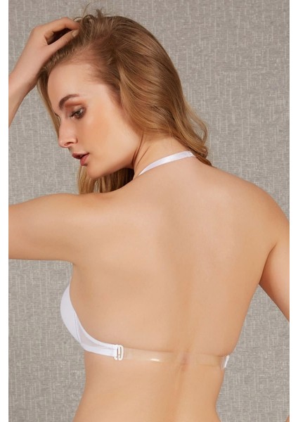 Boyundan Bağlama Sırtı Şeffaf Balenli Desteksiz Sütyen 3747 indirimleri