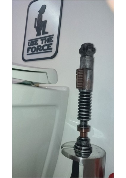 Star Wars Luke Skywalker'in Işın Kılıcı Şeklinde Tuvalet Fırçası Takımı Krom Renk modelleri