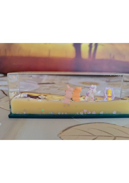 Batmayan Renkli Sulu Figürlü Akvaryum Içinde Lüks Hediyelik,dekoratif Obje, 14X5X4 cm
