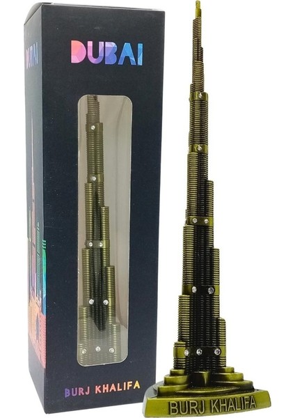 Vintage Metal Burj Khalifa Biblo Antik Bronz 25 cm