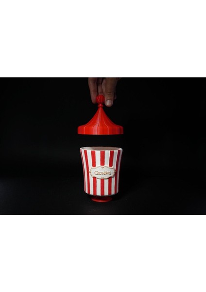 Turansoy Craft Sirk Kapaklı Patlamış Mısır Kovası Popcorn Kutusu Atıştırmalık Kovası