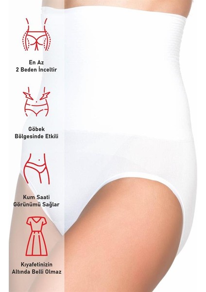 Beyaz Emay 2029 Masajlı Double Slip Korse