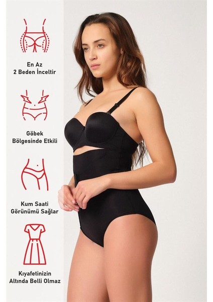 Siyah Emay 2932 Double Karın Agraf Destekli Slip Lazer Korse fırsatları