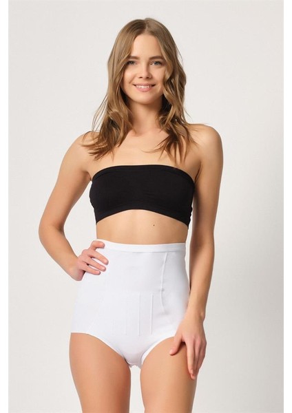 Beyaz Emay 2931 Karın Balen Destekli Slip Lazer Korse