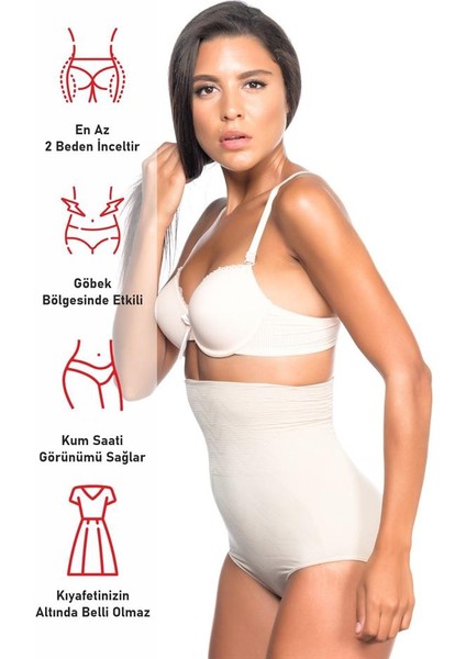 Ten Emay 2079 Yüksek Bel Desenli Double Slip Korse