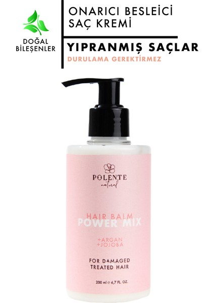 Polente Natural  Onarıcı-Besleyici Saç Kremi / Yıpranmış - Işlem Görmüş Saçlar (200 ml)