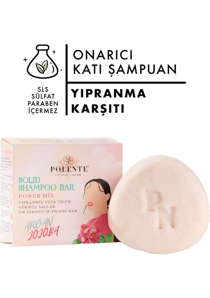 Polente Natural Onarıcı-Besleyici Katı Şampuan/ Yıpranmış-işlem Görmüş Saçlar Özel Bakım (110 gr)