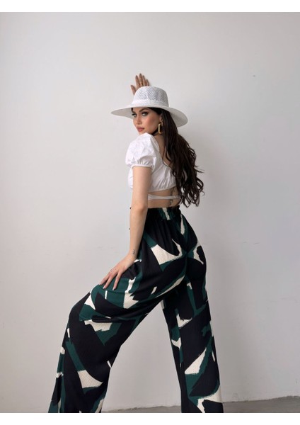 Kadın Yüksek Bel Dökümlü Rahat Kesim Pantolon modelleri