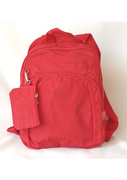 NS1014 Model Nas Bags Kırmızı Renk Su Geçirmez (Waterproof) Kumaş Sırt Çantası