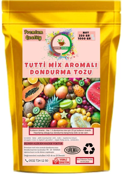 Coffee Naturelle Tutti Frutti Aromalı Dondurma Tozu