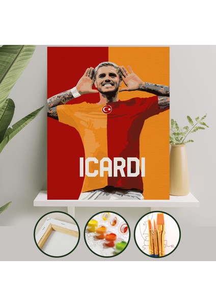 Sayılarla Boyama Tuval Seti Fırça Boya Dahil (Çıtalı) 40X50 cm - Icardi