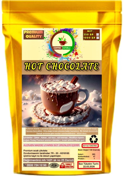 Coffee Naturelle Sıcak Çikolata 1 kg