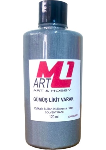 M1 Art Gümüş  Likit Varak 120.ML x 3 Adet