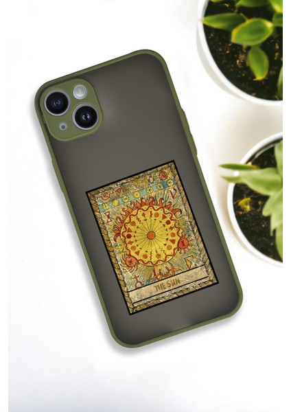 Apple iPhone 13 Uyumlu The Sun Deer Desenli Buzlu Şeffaf Lüx Telefon Kılıfı