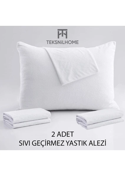 Teksnil Home | %100 Pamuk Sıvı Geçirmez 2’li Yastık Alezi Koruyucu | Koruyucu Yastık Kılıfı | 50 x 70 |