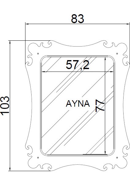 Bmd Mobilya Dekoratif Ayna 6 Beyaz