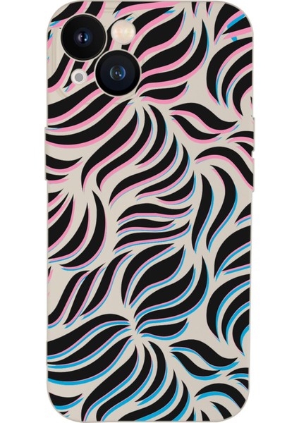 Apple iPhone 13 Uyumlu Color Wave Desenli Kamera Korumalı Premium Silikonlu Telefon Kılıfı