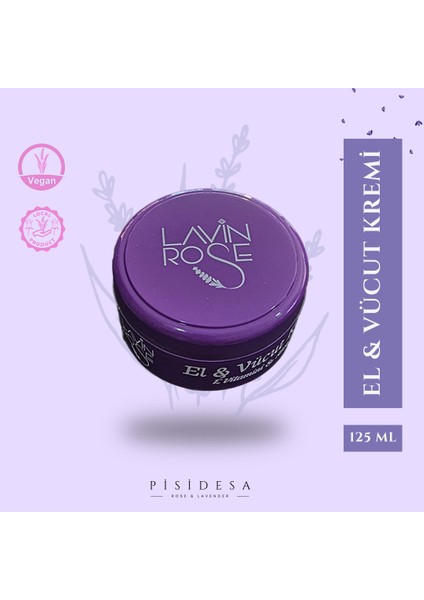 El ve Vücut Kremi (Lavanta Özlü) – E Vitamini ve Aloe Vera İle Derinlemesine Nemlendirici, Hafif Yapılı, Ferahlatıcı Koku Krem