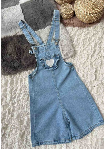 Kız Çocuk Kalpli Salopet