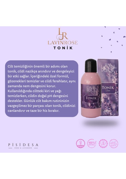Tonik - Lavanta Özü ile Hazırlanmış Cilt Yenileyici Onarıcı Lavanta Toniği indirimleri