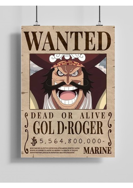 One Piece Gol D Rogerr Wanted Posteri - Çerçevesiz Parlak Fotoğraf Kağıdı