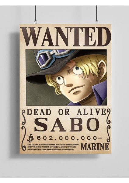 One Piece Sabo Wanted Posteri - Çerçevesiz Parlak Fotoğraf Kağıdı