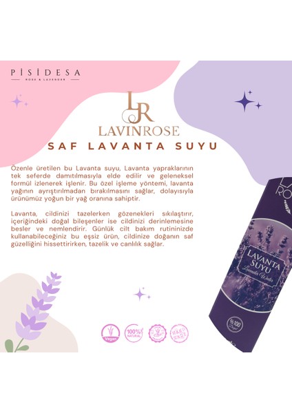Yağı Alınmamış Doğal Lavanta Suyu %100 Isparta Lavantası – Arındırıcı, Sakinleştirici, Ferahlatıcı Etki, Cilt Canlandırıcı fırsatları