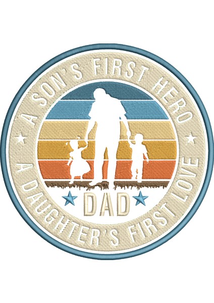 'a Sons First Hero A Daughters First Love' Nakışlı Pamuklu Erkek Tshirt