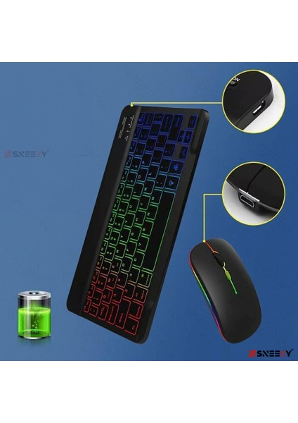 Honor Pad X9 Rgb Işıklı Bluetooth & Wireless Türkçe Klavye Mouse Seti