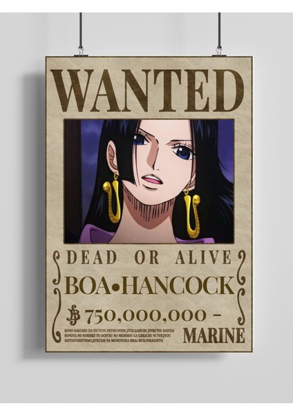 One Piece Boa Hancock Wanted Posteri - Çerçevesiz Parlak Fotoğraf Kağıdı