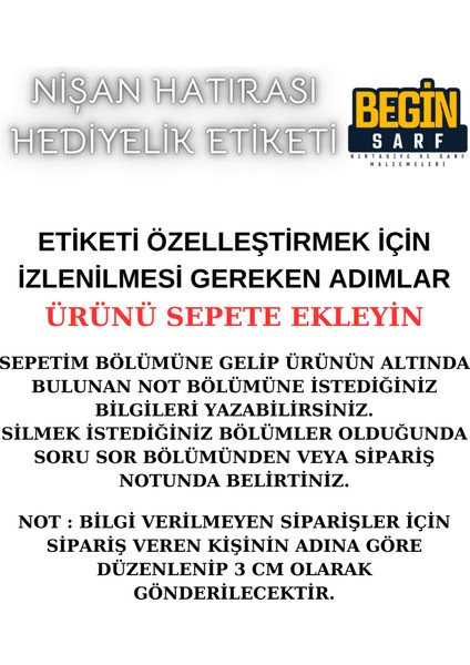 Begin Sarf 3 cm 4 cm 5 cm 6 cm Nişan Hatırası Etiketi Kendinden Yapışkanlı Kişiye Özel Yuvarlak Etiket