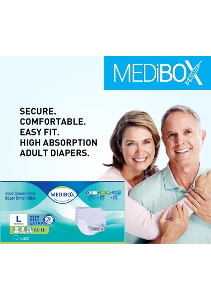 Medıbox Yetişkin Hasta Bezi Emici Külot Bez Orta Boy Medium 60 Adet Erkek Kadın - 2 Paket