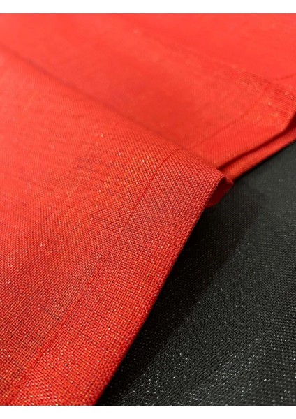 Meral Kurşun Collection Simli Üçgen Runner Kırmızı 40 x 160