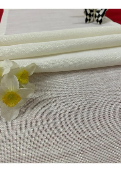 Meral Kurşun Collection Simli Üçgen Runner Krem 40 x 160 fiyatları