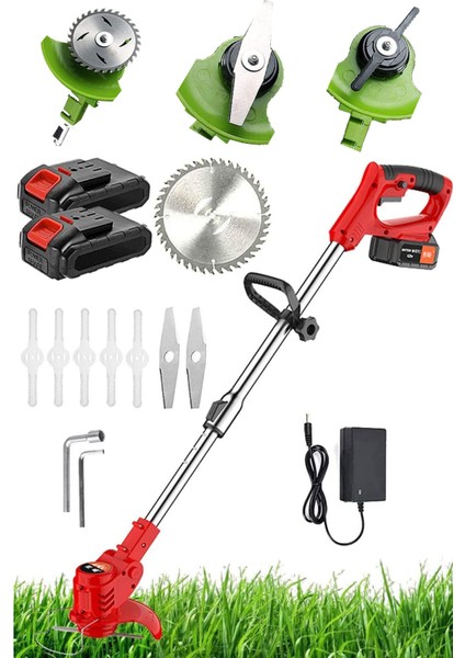 RED99 Çift Akülü 21000VL Kömürsüz Turbo Motor Çim Çalı Ot Biçme Tırpanı Döner Teleskopik Uzatma Kol fiyatları