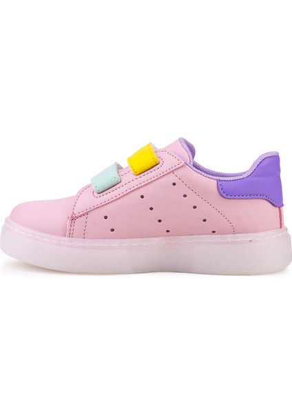 Royzo Cırtlı Işıklı Kız Çocuk Spor Ayakkabı Pudra - Mor fırsatları