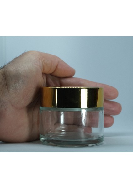 Boş Krem Kavanozu 100 ml (10 Adet) Boş Şeffaf Sarı Kapaklı Kutu