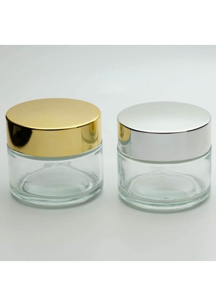 Boş Krem Kavanozu 100 ml (10 Adet) Boş Şeffaf Sarı Kapaklı Kutu