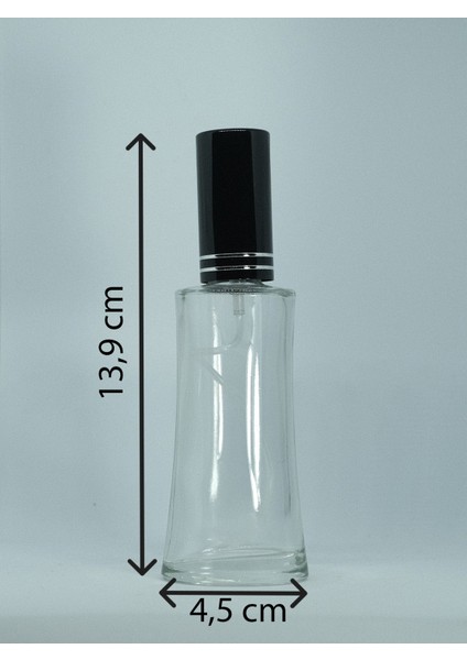 Boş Parfüm Şişesi 50 ml (5 Adet) Siyah Kapak Plastik Valf Eyfel Boş Şişe