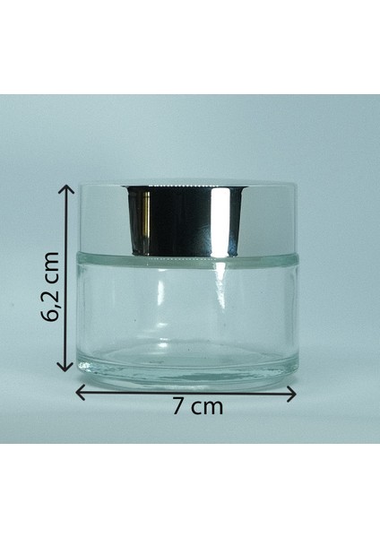 Boş Krem Kavanozu 100 ml (2 Adet ) Şeffaf Gri Kapaklı Boş Şişe