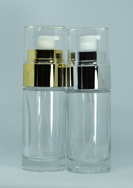 Losyon ve Krem Şişesi 40 ml (2 Adet) Şeffaf Gri Kapaklı Boş Şişe