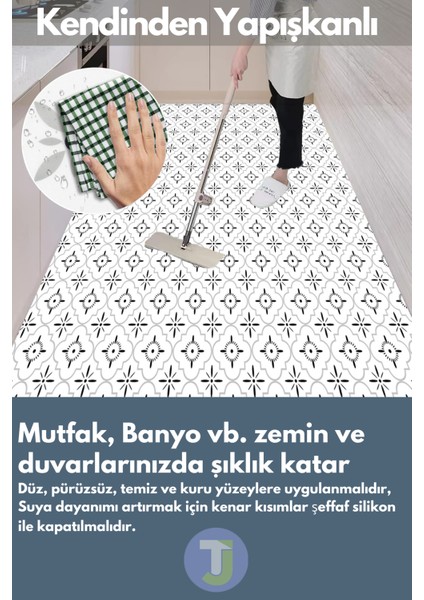 Kendinden Yapışkanlı Karo Pvc Mutfak Banyo Tezgah Kaplama Sticker 6 Adet 20 cm × 20 cm