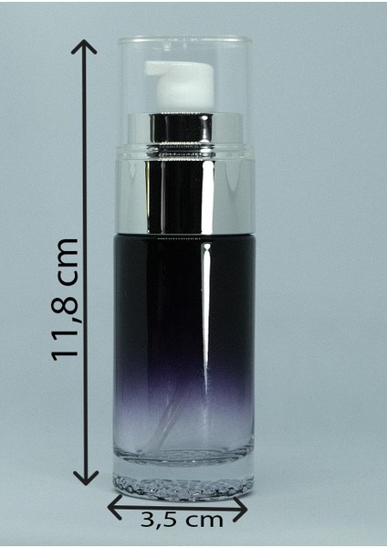 Losyon ve Krem Şişesi 40 ml ( 2 Adet) Siyah Gri Kapaklı Boş Şişe